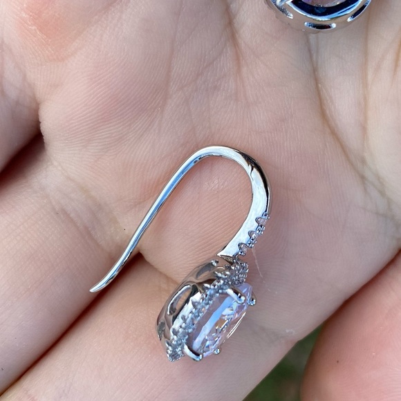 NEW Sterling Silver Diamond Earrings - Picture 4 of 6